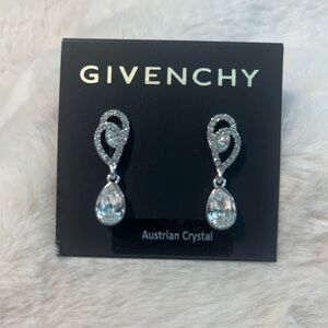 Givenchy Silver Crystal Drop Earrings